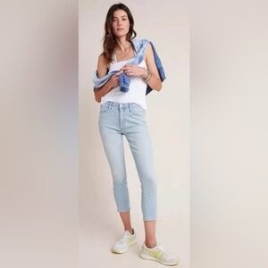 MOTHER High Waisted The Looker crop Swimming Pool Sunday Size 24  blue jeans